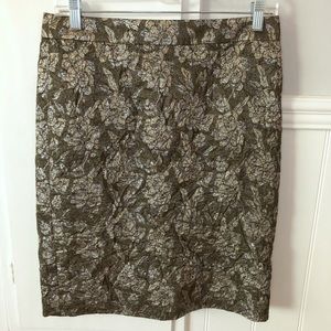 Collection silk brocade metallic lace pencil